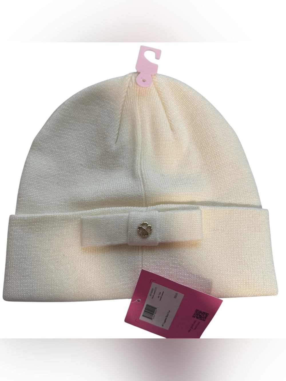 Kate Spade New York Metallic Beanie French Cream One Size
